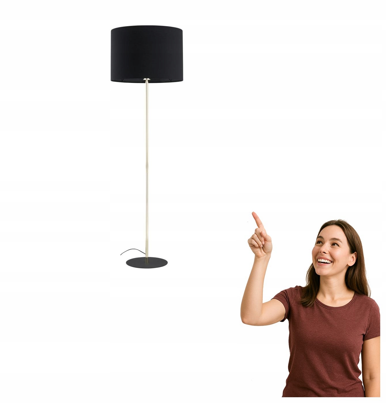 Podlahová lampa Tk Lighting Umberto Black 16029