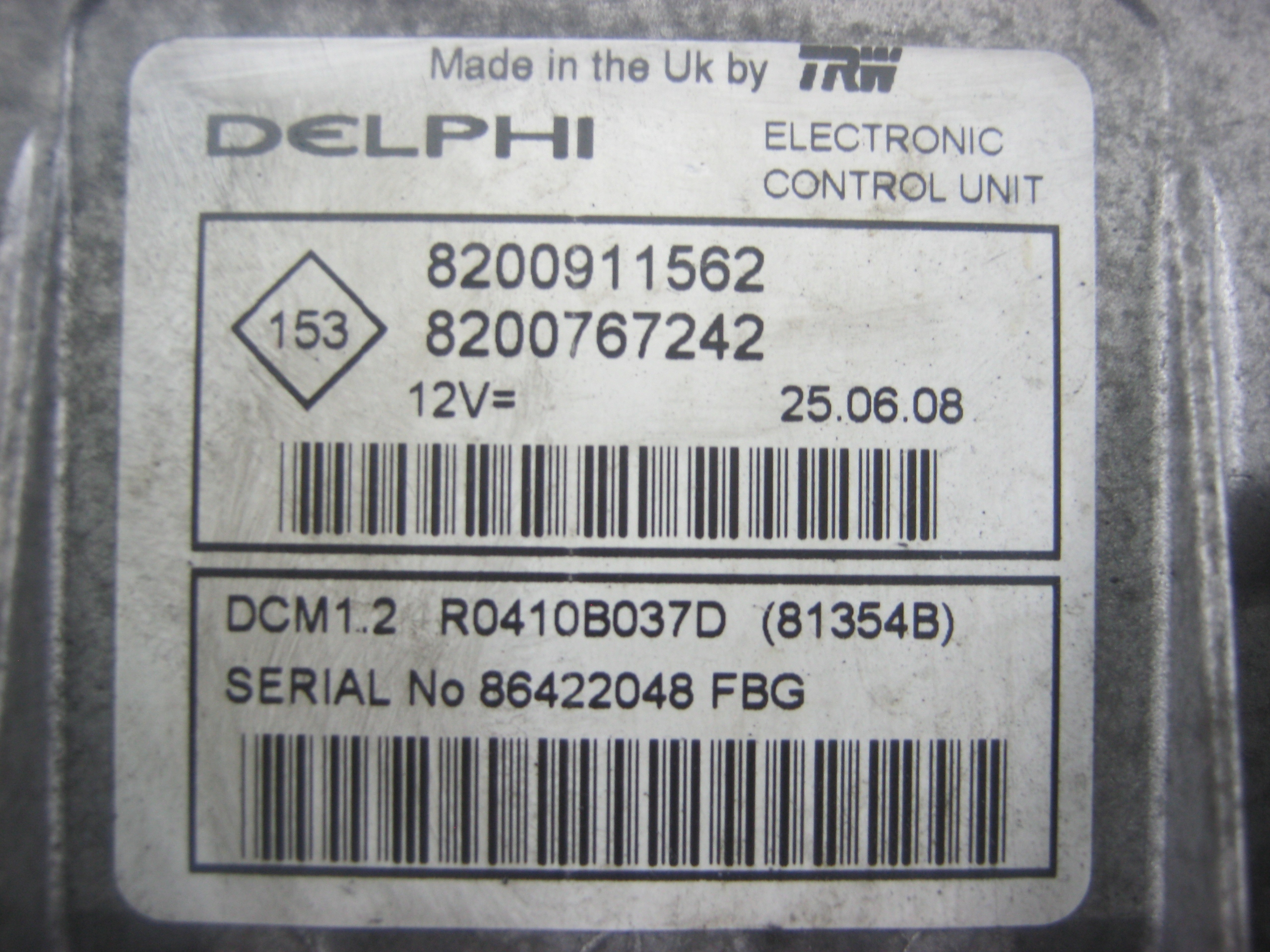 computer control unit RENAULT CLIO II 8200911562, 8200767242