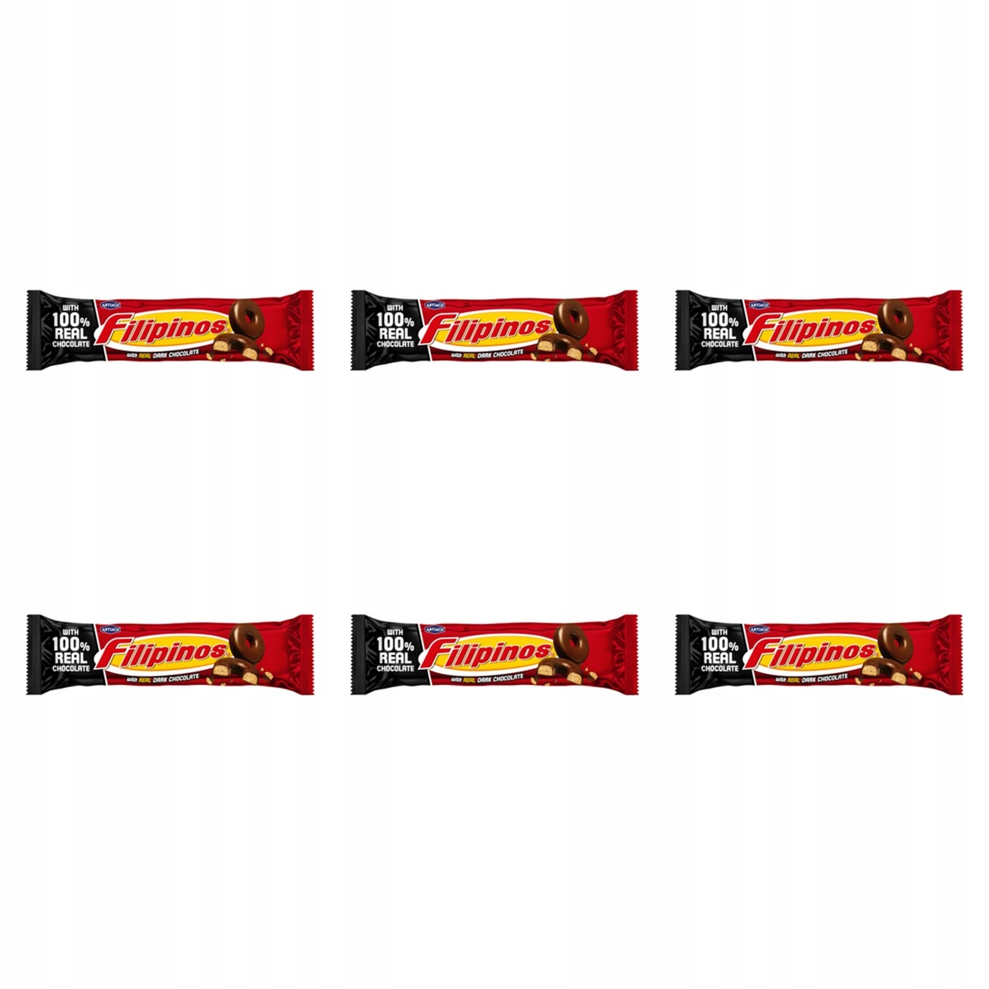 6 x 120 g Sušenky v tmavé čokoládě Filipinos