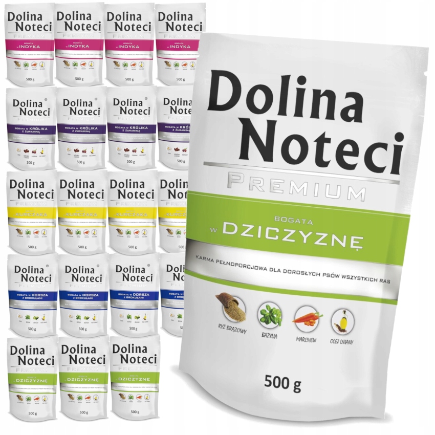 Dolina Noteci Premium 20x500g w saszetce Mokra Karma Dla Psa Mix 5 Smaków