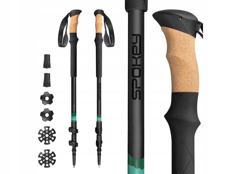 Kijki trekkingowe Spokey Zodiac (105 135 cm) Czarno-zielony