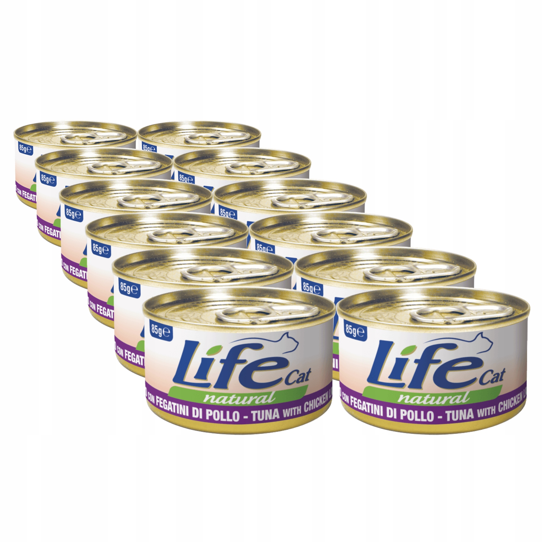 Levně Life Cat Natural pro kočky konzerva 12x85 g tuňák kuřecí játra