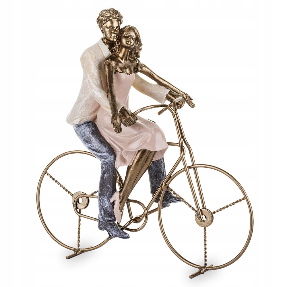 

Figurka Para Na Rowerze 25cm Kremowa Złota 20 30