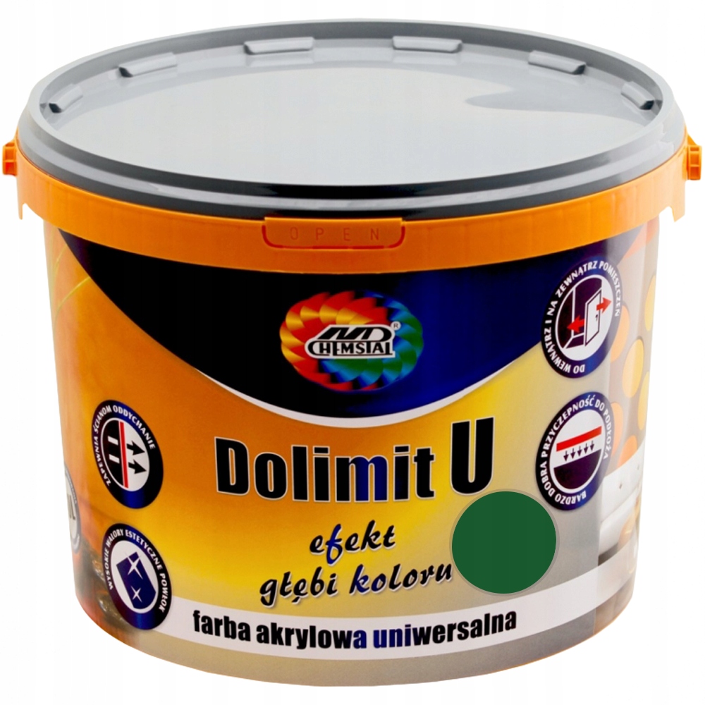 Farba akrylowa Dolimit U Chemstal Zielony 10L