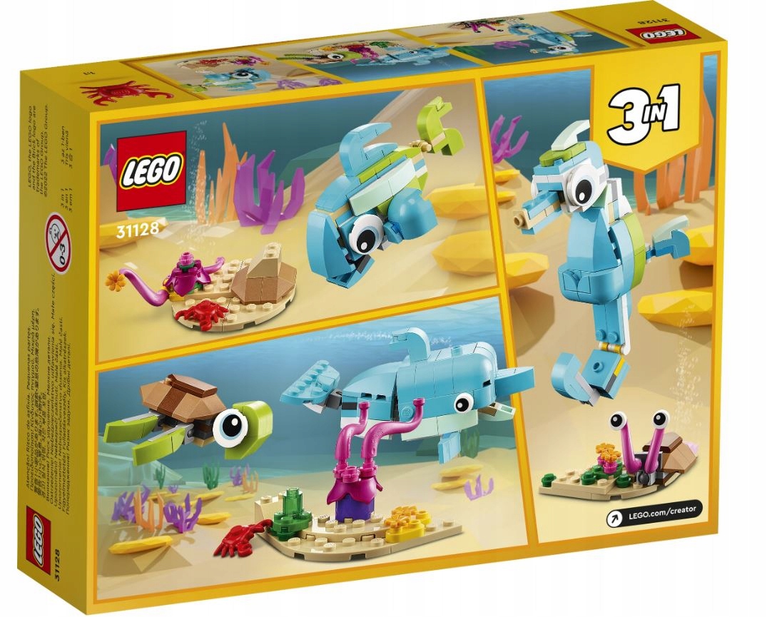 LEGO Creator 3 w 1 31128 Delfin i żółw nowe klocki EAN (GTIN) 5702017117423