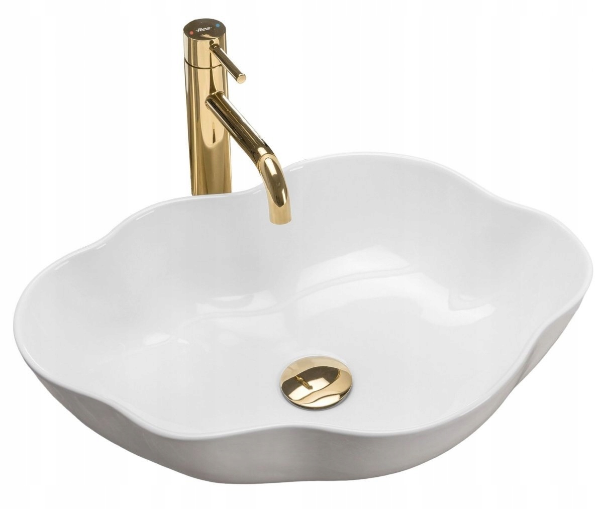 Keramická umývadlová doska Rea Pearl White biela