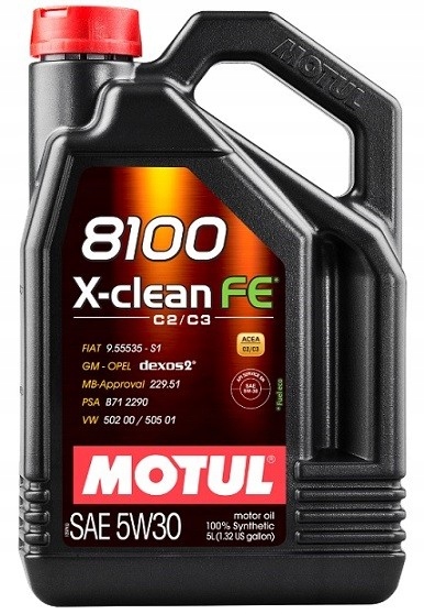 Olej Motul 5V30 5 L 8100 X-clean Fe C2/C3 Sp 229.52 B71 2290 RN17