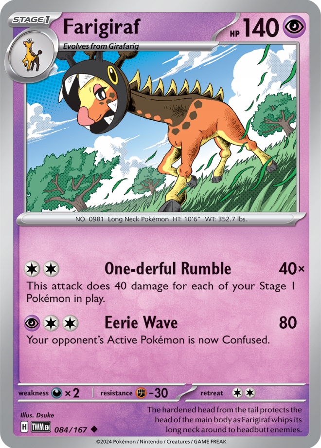 Oryginalna Karta Pokemon Farigiraf (twm 084)