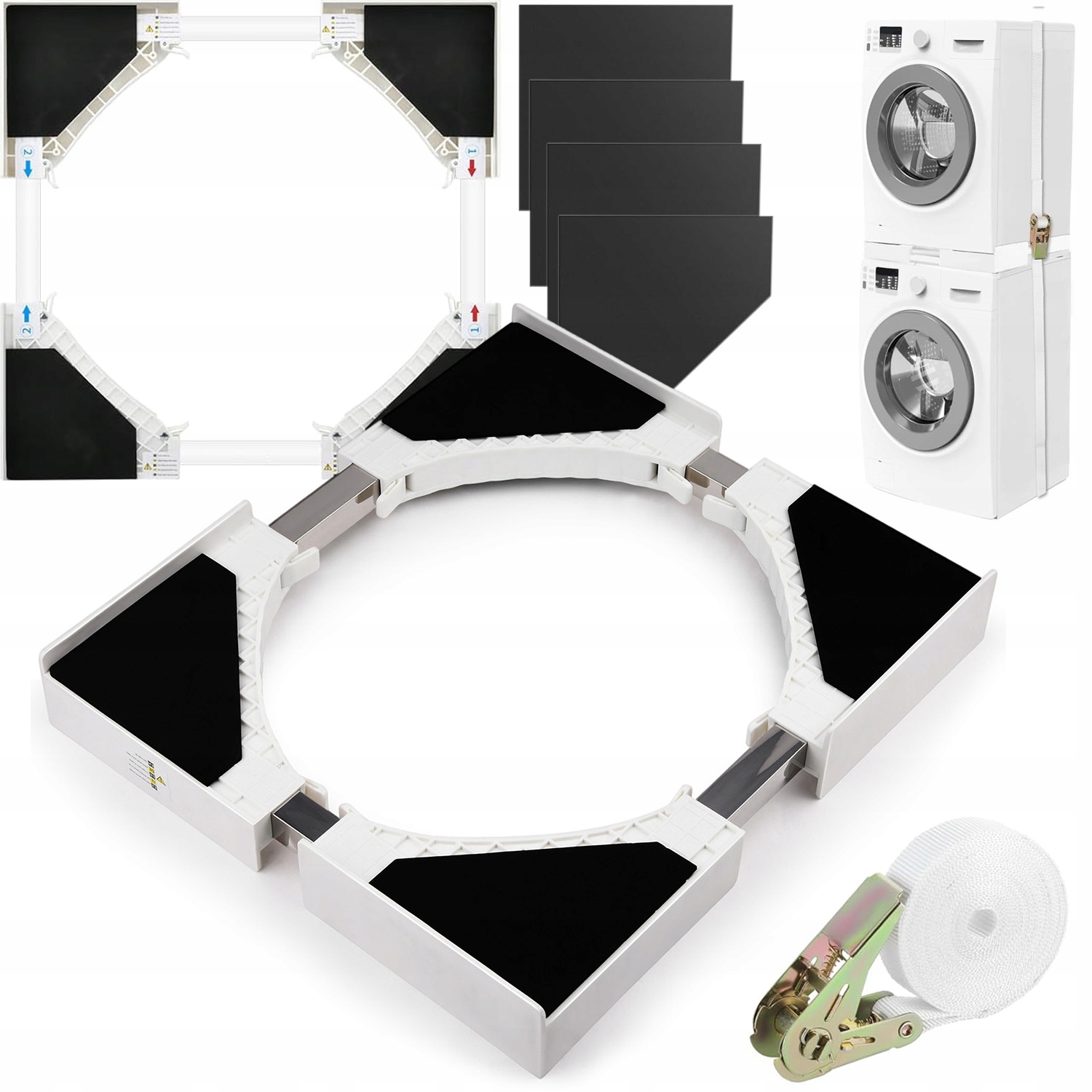 Łącznik Pralki Suszarki Uniwersalny Szerokość 46-66CM Z Antywibracyjna Pas