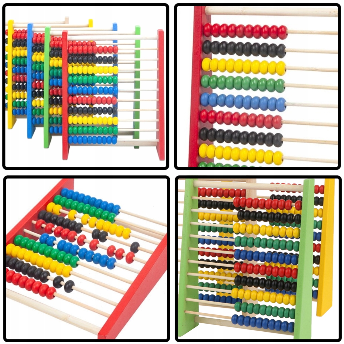 LICZYDŁO DREWNIANE SZKOLNE 10-RZĘDOWE KOLORY Rodzaj liczydło
