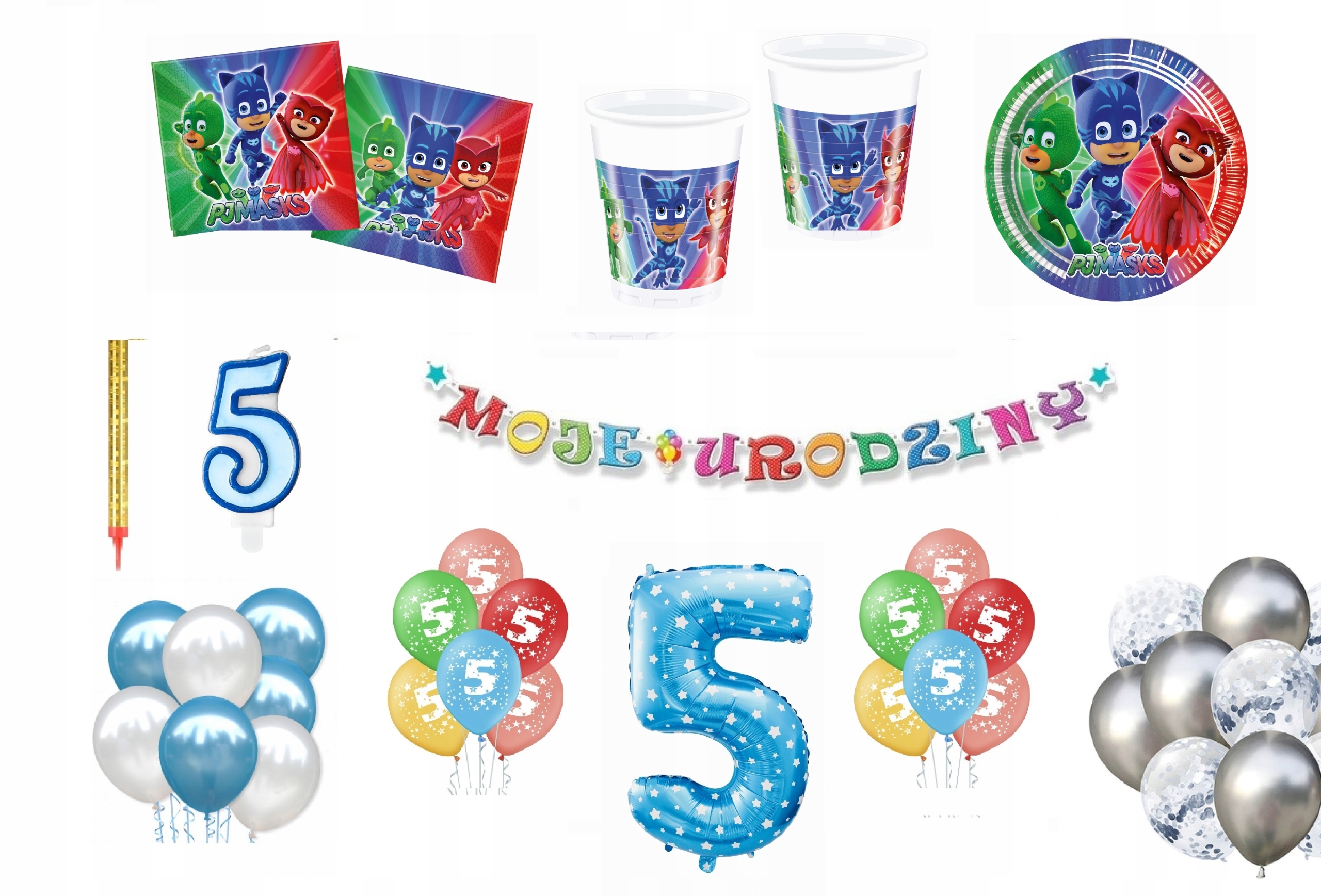 

Zestaw Pj Masks Pidżamersi 5 Urodziny Balony