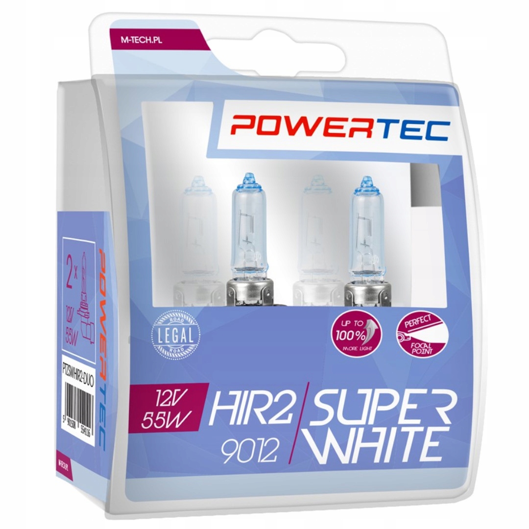 Żarówki HIR2 9012 White Powertec 12V 55W Duo Box
