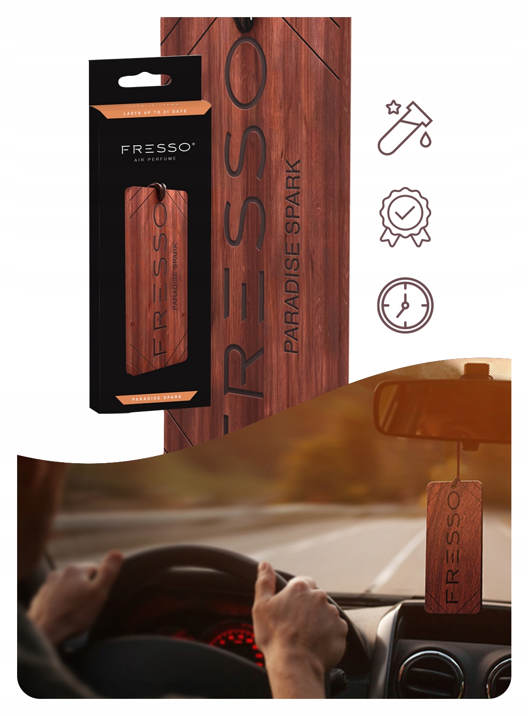 FRESSO Paradise Spark PERFUMY ZAWIESZKA samochodu Numer katalogowy producenta Perfumy + zapach paradise