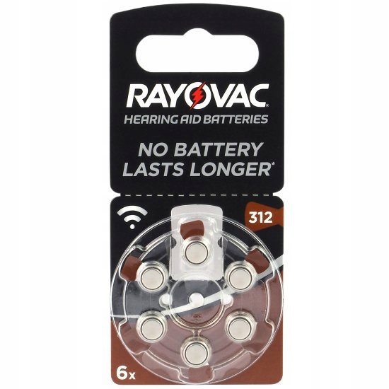

6x Bateria do aparatów słuchowych Rayovac 312