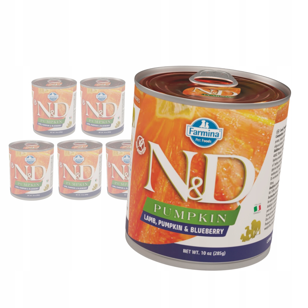 Levně Farmina N&d Dog 6x285g Vlhké Krmivo pro psy Jehněčí s dýní a borůvkou