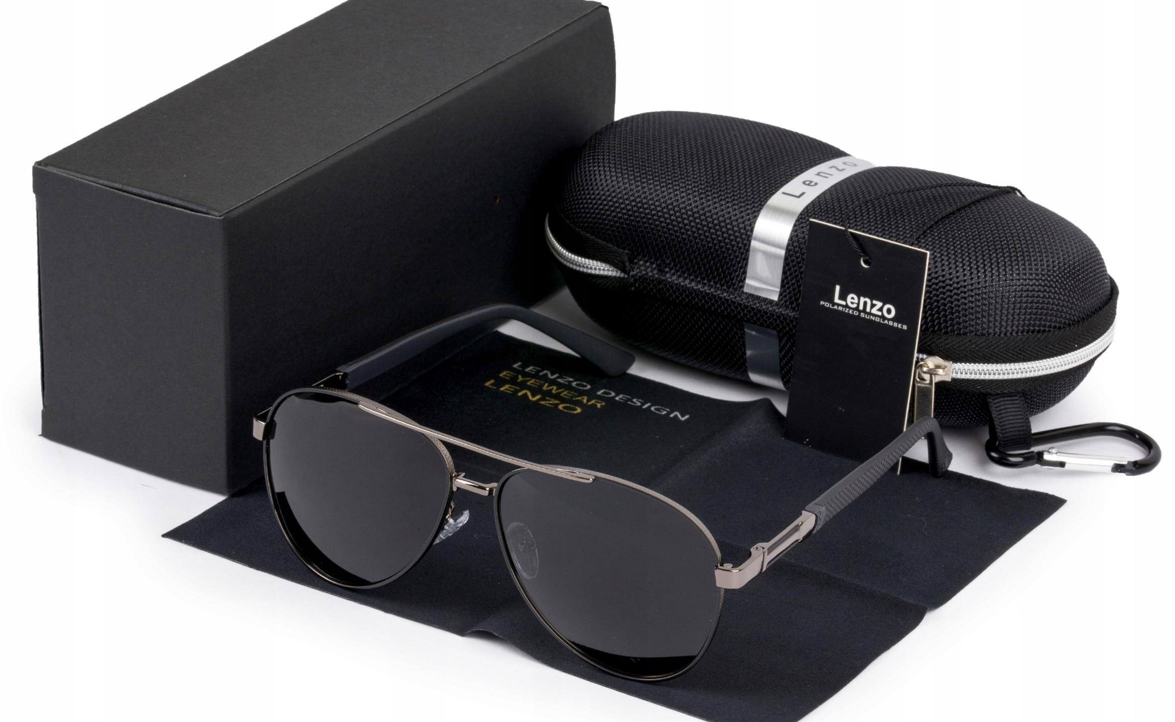 OKULARY PRZECIWSŁONECZNE MĘSKIE AVIATOR GREY FILTR