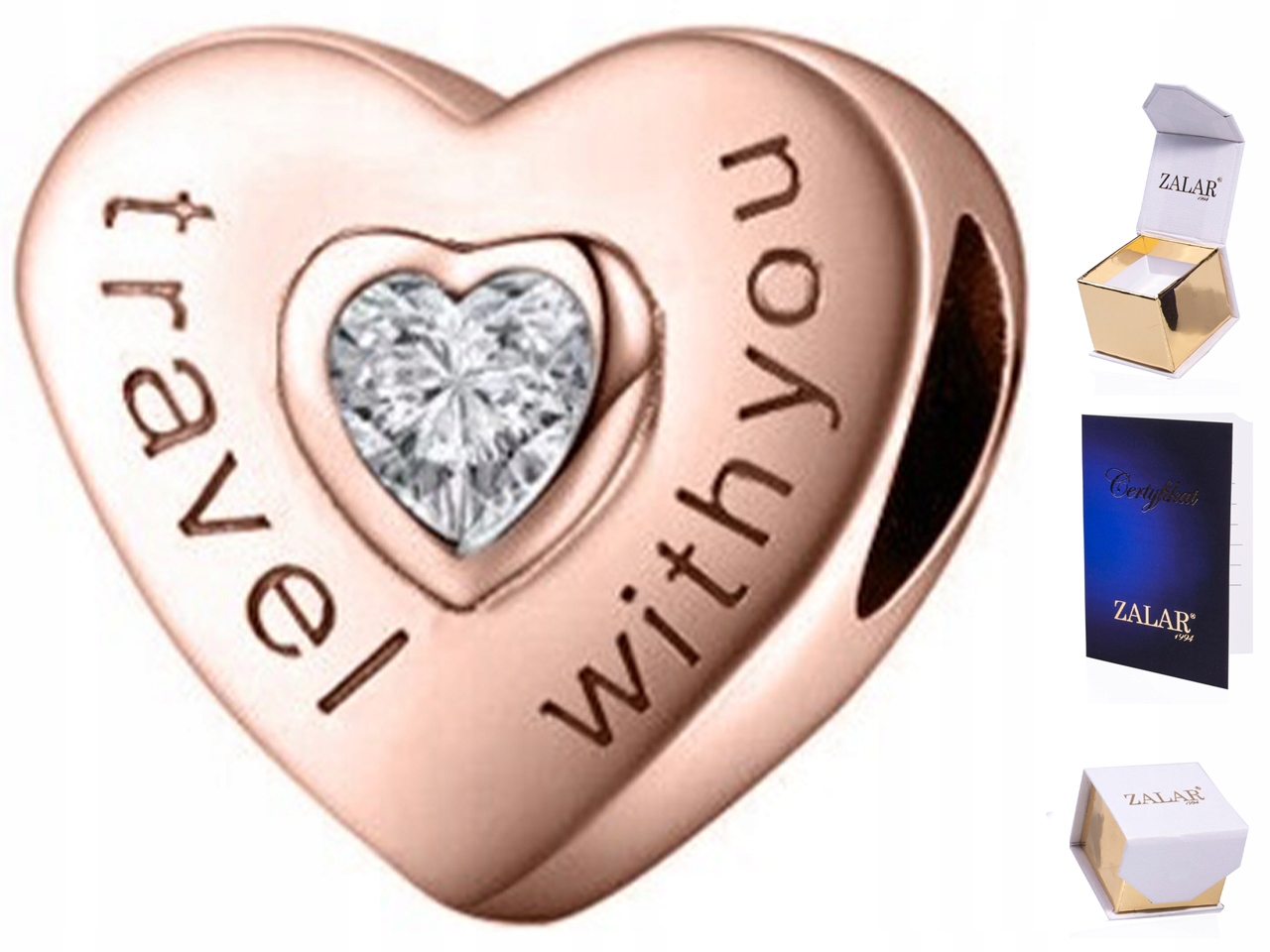 

Charms różowe złoto Serce srebro 925 do Pandora