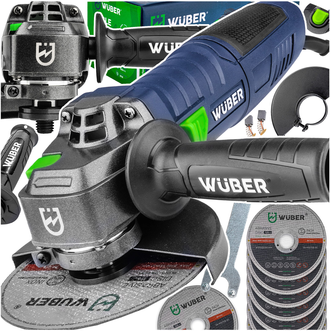 Kątówka Szlifierka Kątowa Diax Mocna 10 Tarcz 125MM Zestaw XXL Wuber