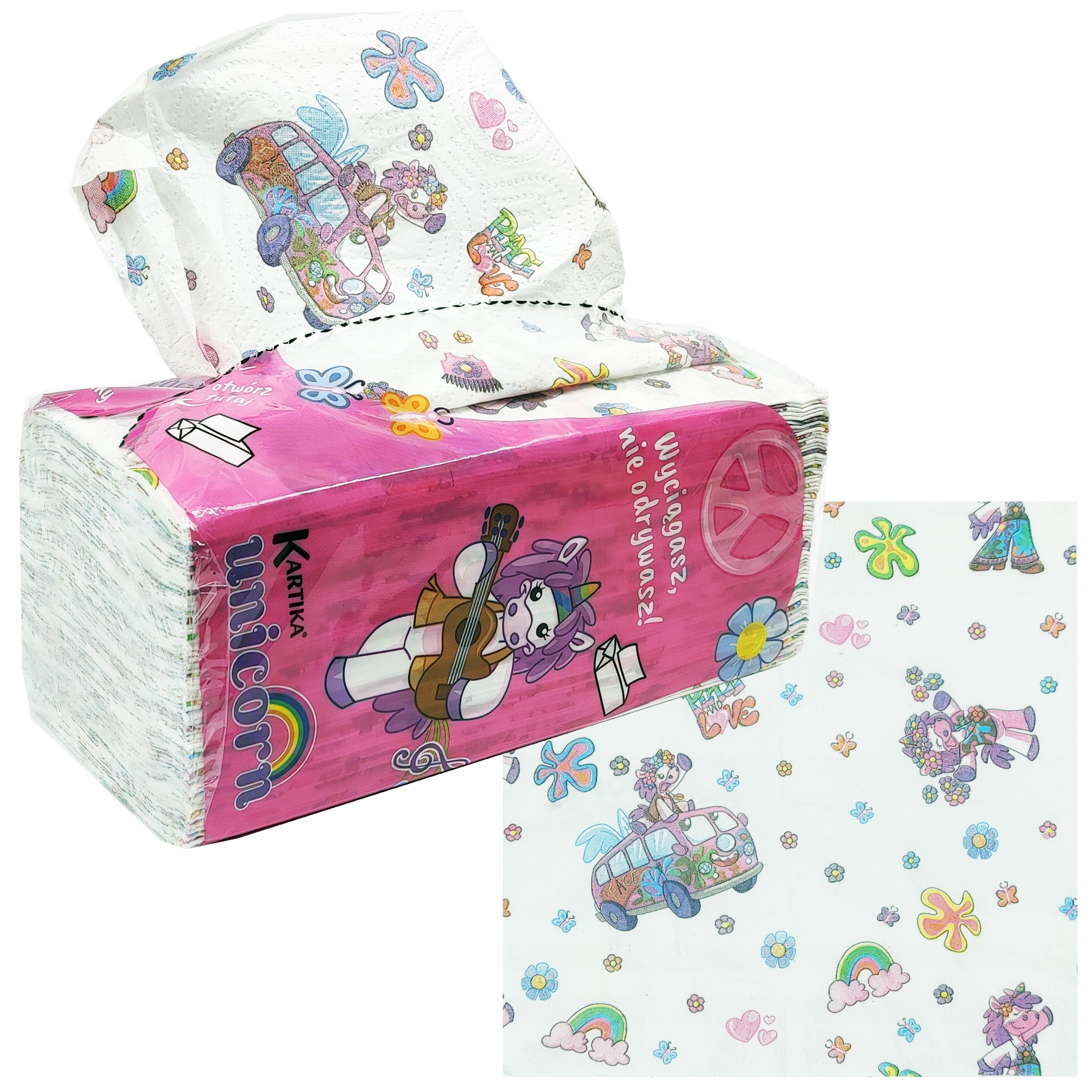 

Ręcznik Chusteczki Zz Wyciągany Celuloza Unicorn