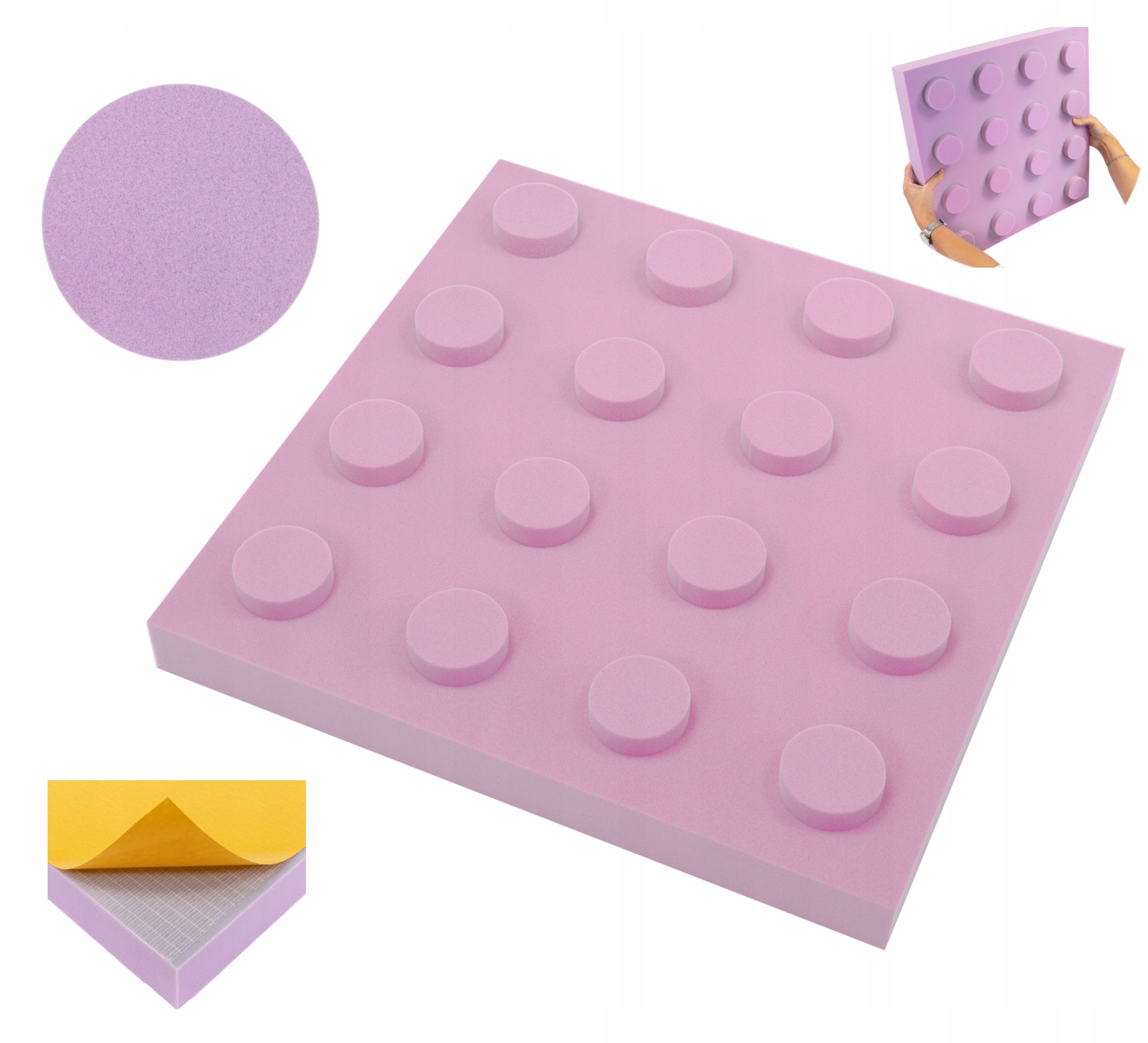 Panel Decor akustický Samolepicí dekorovaný 50x50 gr. 7 cm Klocek atesty