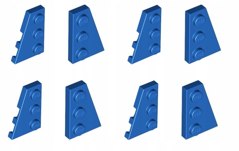 

Lego skrzydło L P 3x2 niebieski 43723 43722 -4 kpl
