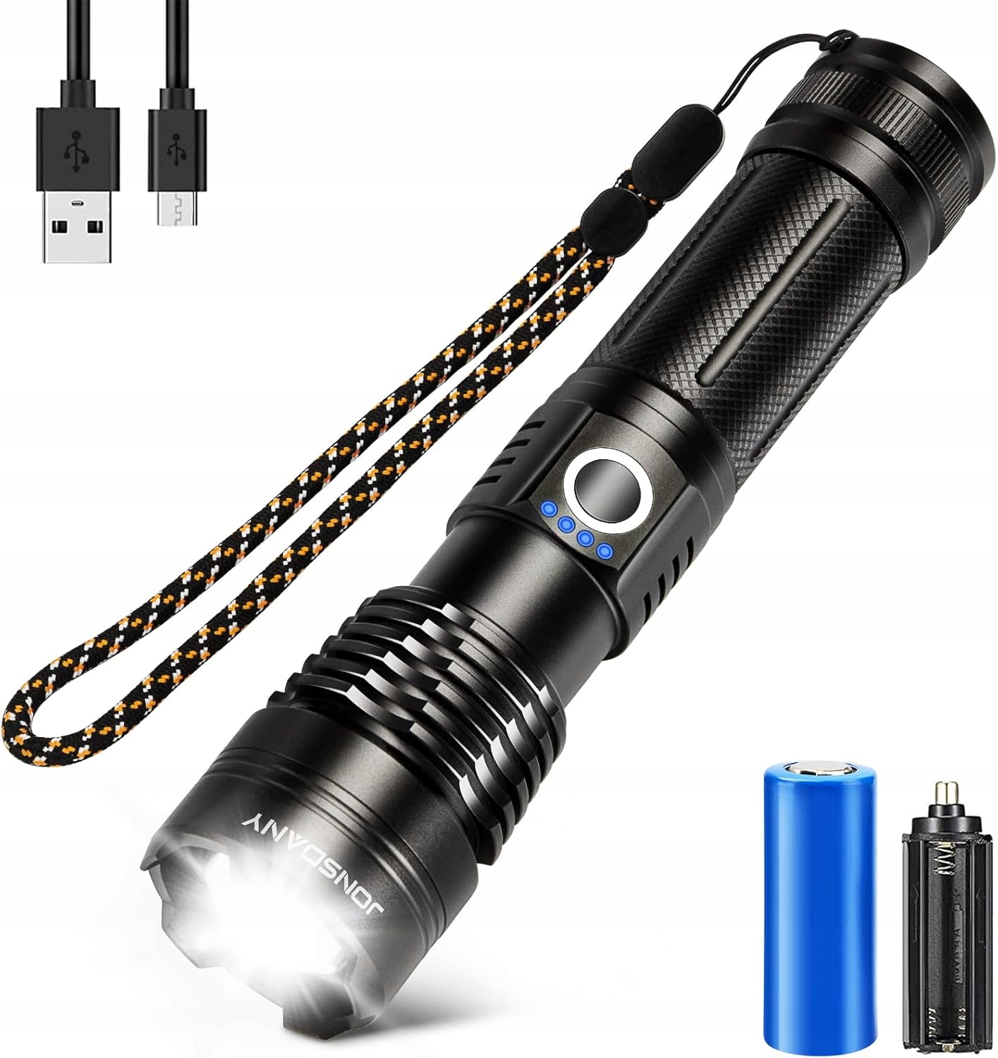 Latarka Led Akumulatorowa 15000LM Usb-c 5 Trybów Oświetlenia
