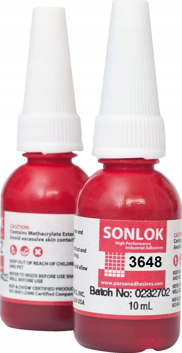 Klej Sonlok 3648 Do Gwintów Łożysk Wałków Tulei Mocny Zielony 10ML