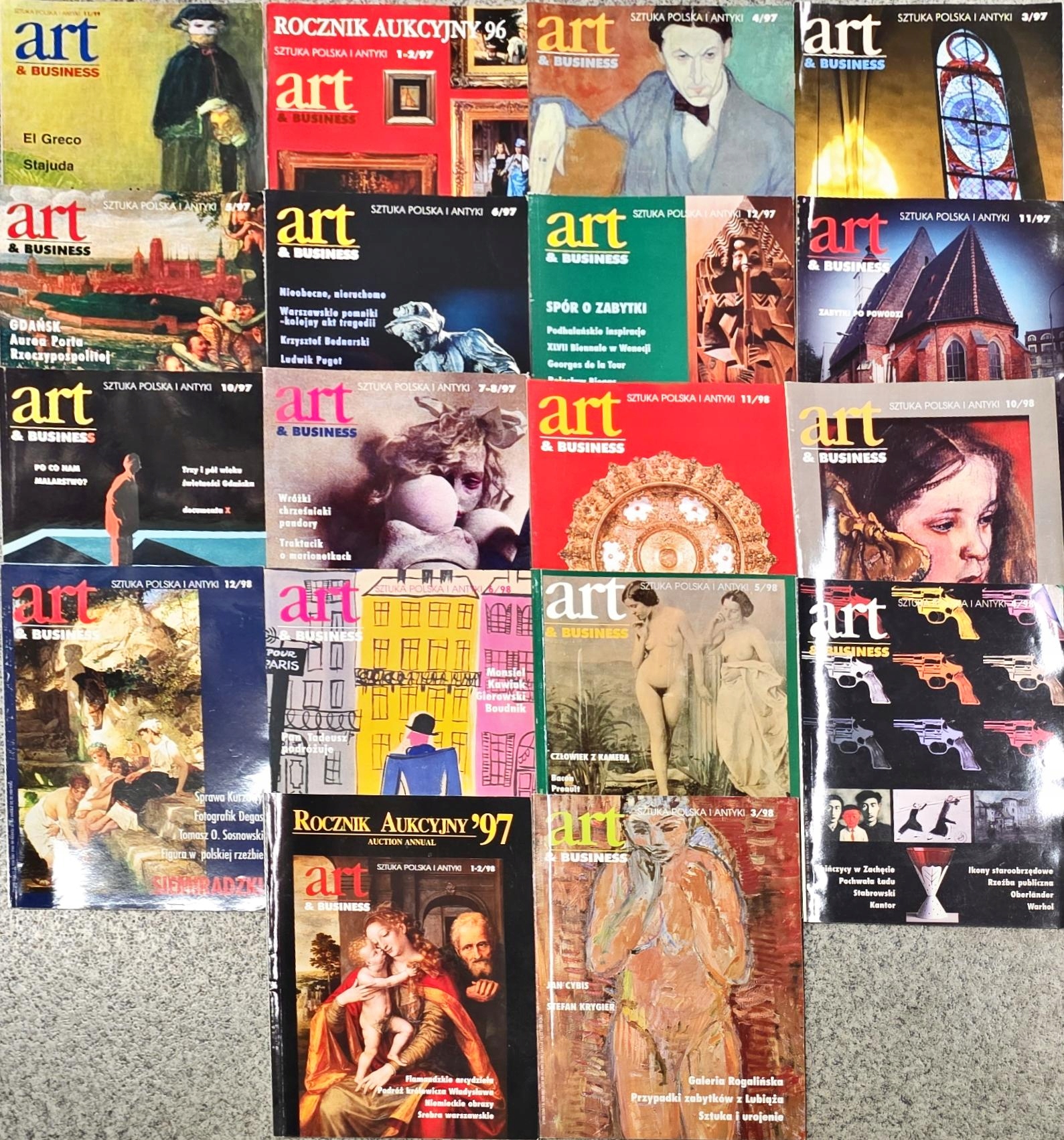 ART & BUSINESS GAZETA AUKCYJNA 18 RÓŻNE ROCZNIKI MIX NUMERÓW