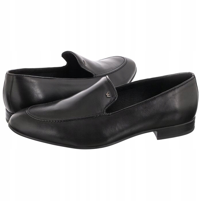 Pánské boty Obuv Mokasíny Polobotky Wojas Černé Kožené 10004-51