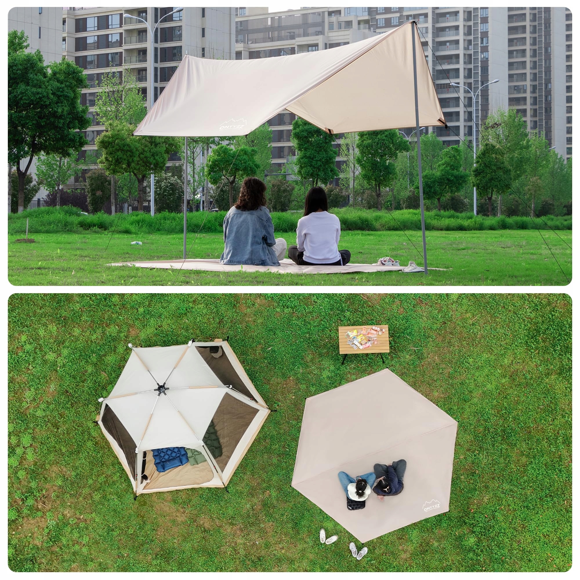 OUTDOOR Zeltunterlage Wodoodporna Lekka Mata Namiotowa z Oczkami 3.3x3.3M — miniatura 3