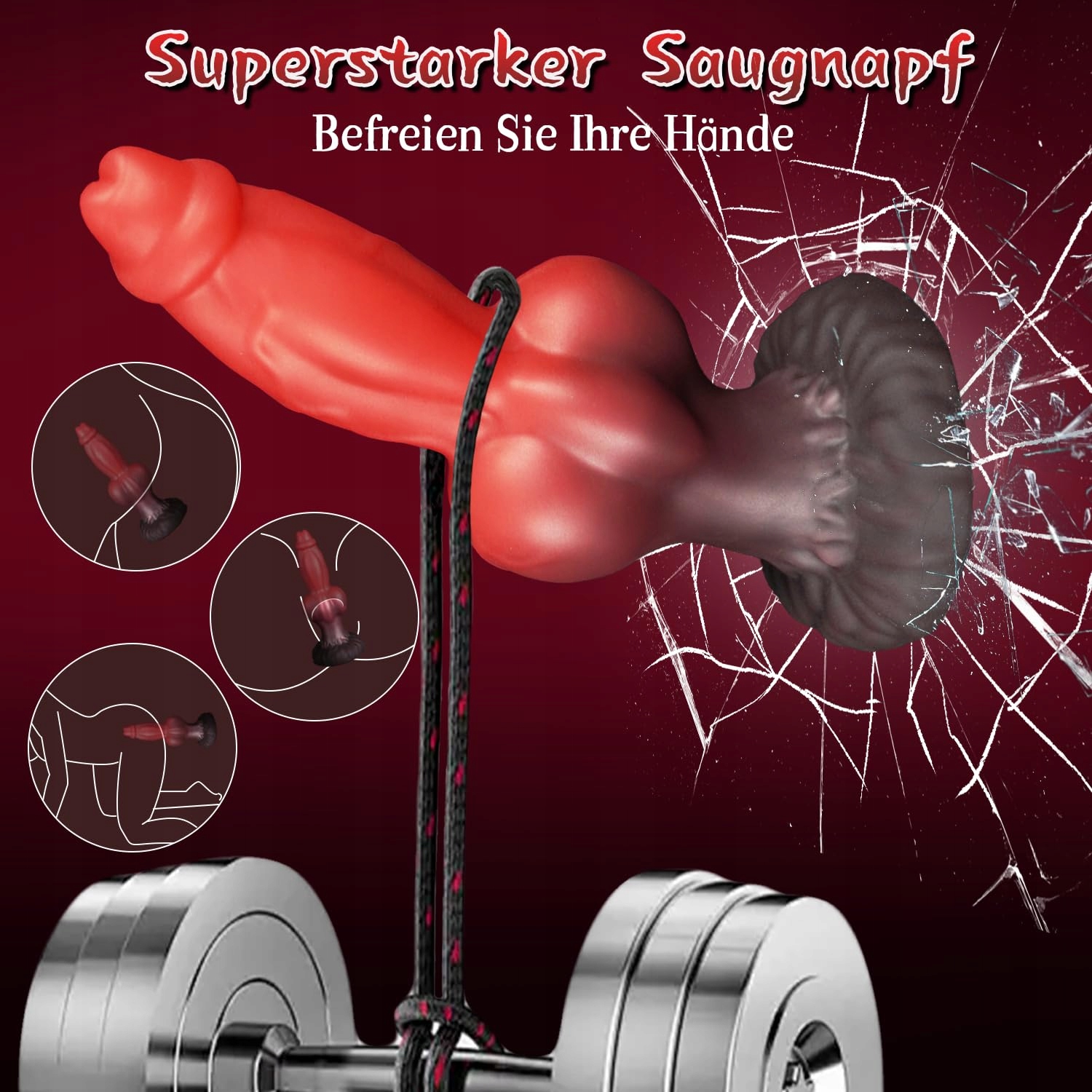 KNOT Dildo Potwór 21.8cm Silikonowy z Mocną Przyssawką Realistyczny — miniatura 7