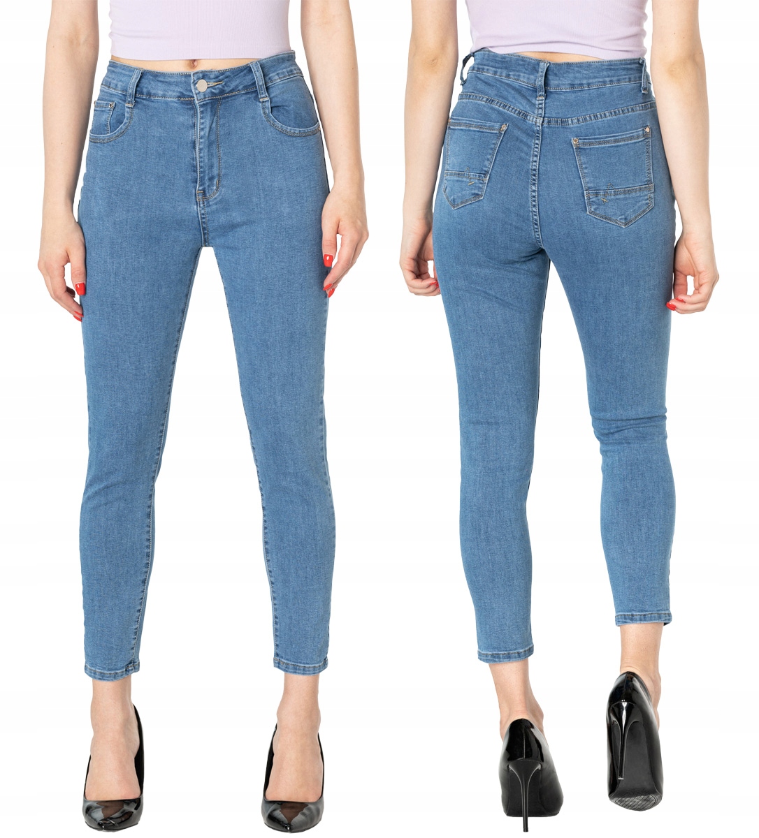 

Jasne Jeansy Rurki Spodnie Damskie Strecz 2057 W30