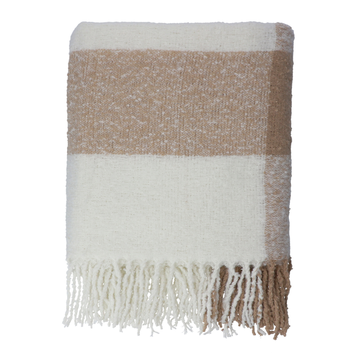 Deka Allora z příze boucle ecru 130 x 170 cm Homla