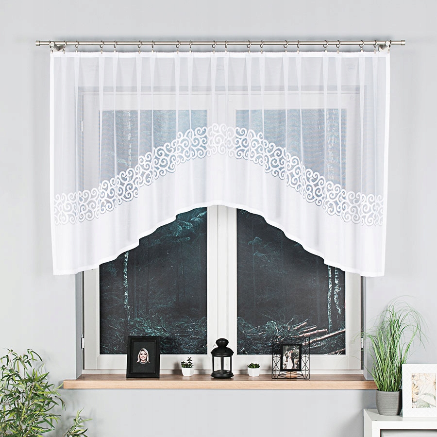 

Gotowa firana żakard biała wys 110x300 cm