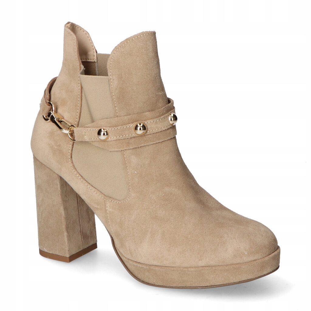 Kotníkové Boty Tuomo 1678 Béžová semiš 37