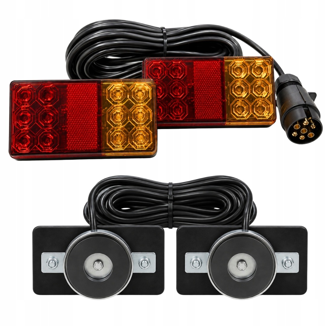 Kombinované Led lampy pro přívěs na magnet 7PIN kabel 7,5 m 16 Led