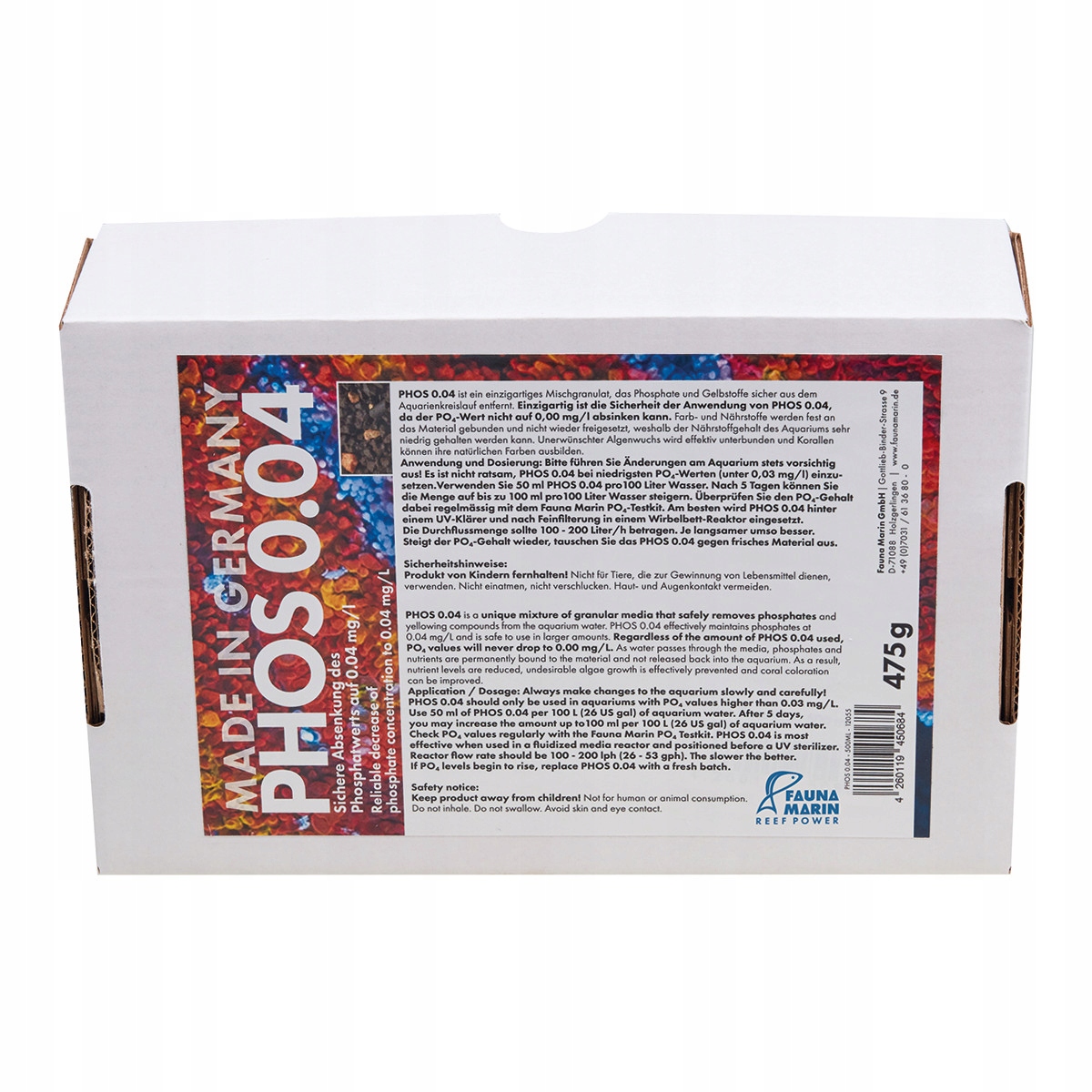 Fauna Marin Phos 0.04 475 G Absorbér Fosforečnanů 4 X Účinný Granulát