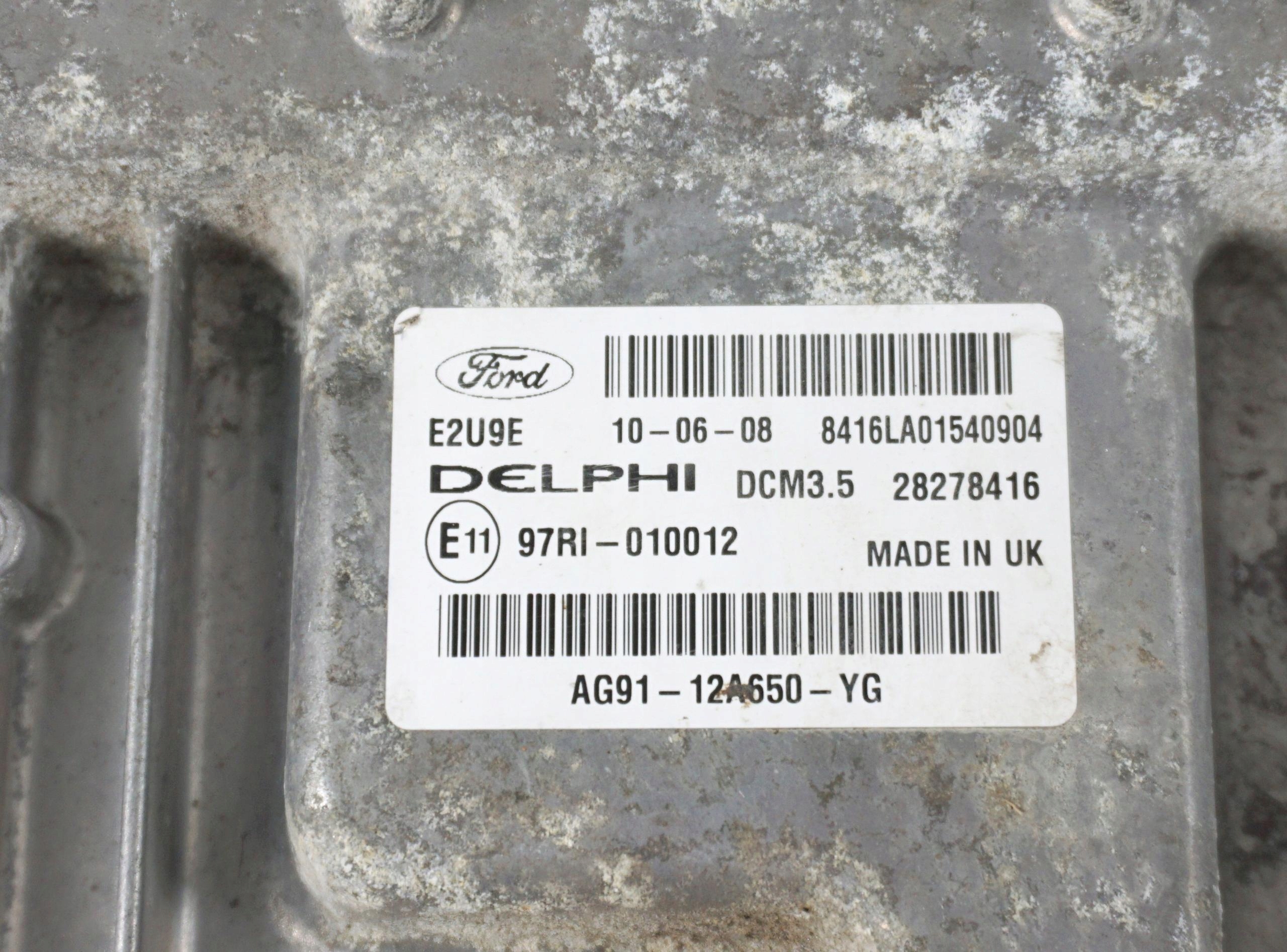 computer control unit of the engine FORD S-MAX 2.0 TDCI AG91-12A650-YG 28278416