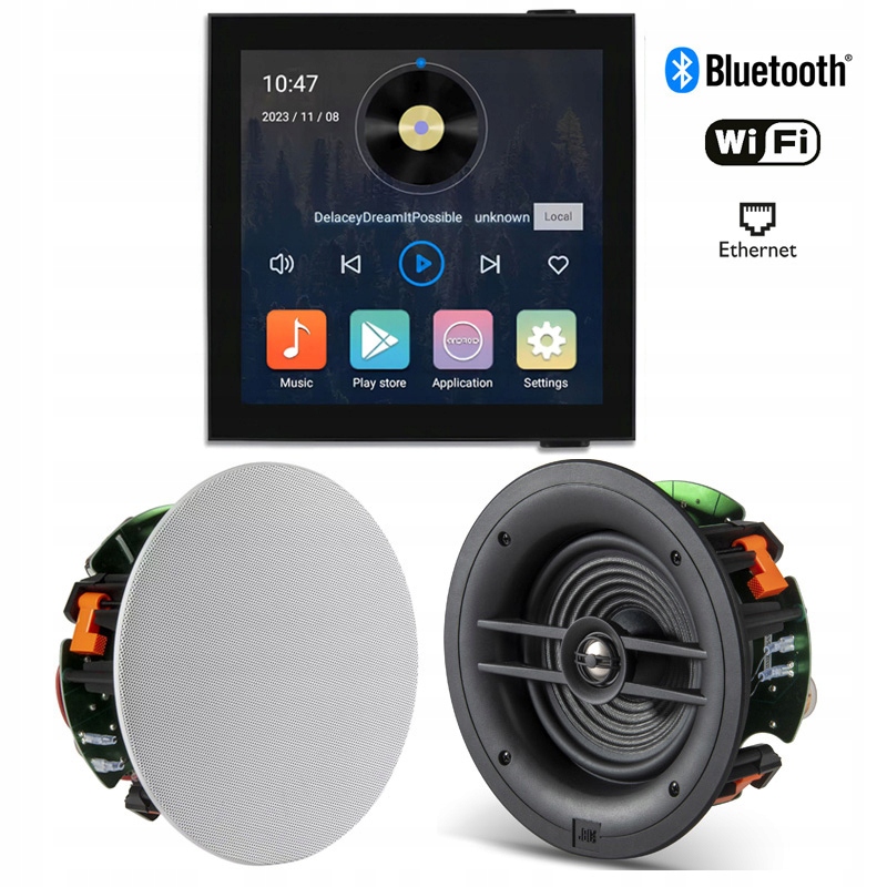 Tl Internetové Podomítkové Rádio Wifi Bt 2 Zóny 2 Reproduktory Jbl Stage