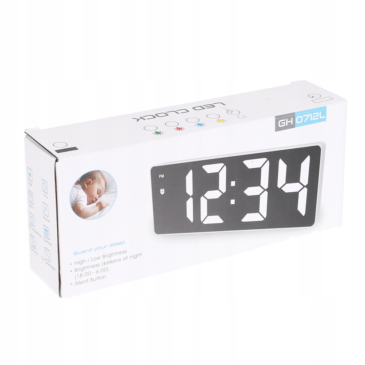 BUDZIK ZEGAR ELEKTRONICZNY STOJĄCY ELEKTRYCZNY LED USB TERMOMETR DUZE CYFRY Typ budzik