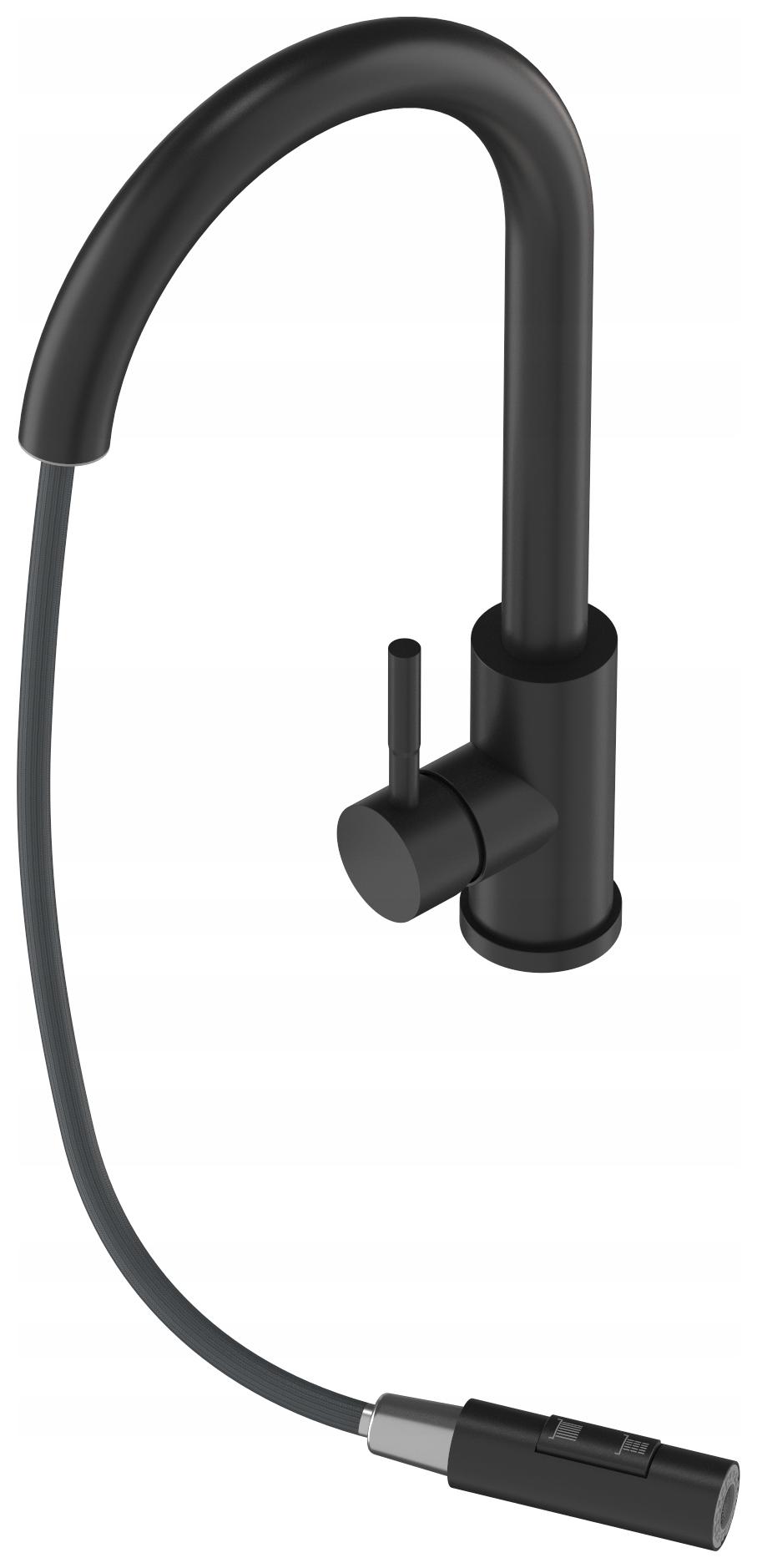 Kuchynská Batéria S Výsuvnou Hubicou Čierna Oceľová Loseto