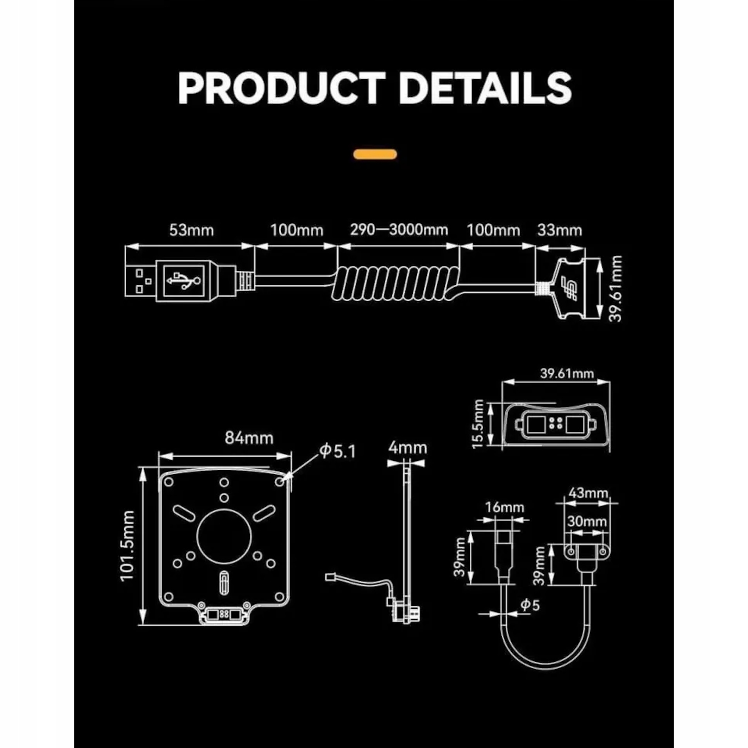 SIMAGIC Adapter USB do GT Neo oraz Neo X Hub, obsługuje QR50, QR70, S431 — 3