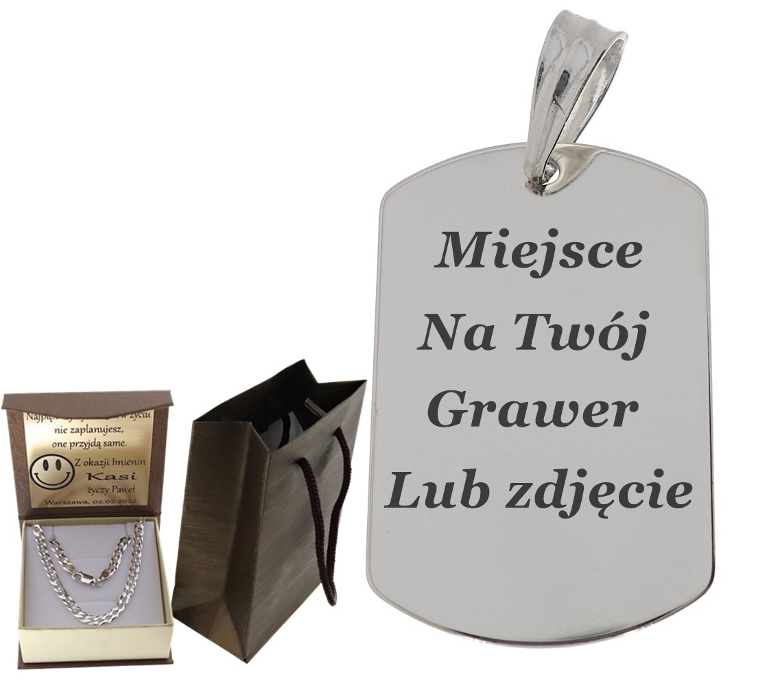 Stříbrná Vojenská Známka Ryzost 925 Gravírování Bonus Gravírování Gravírování