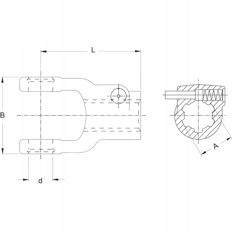 Widełki wciskowe 1 3/8" 21 wpustów, 2100 montaż, B: Numer katalogowy części 395019516