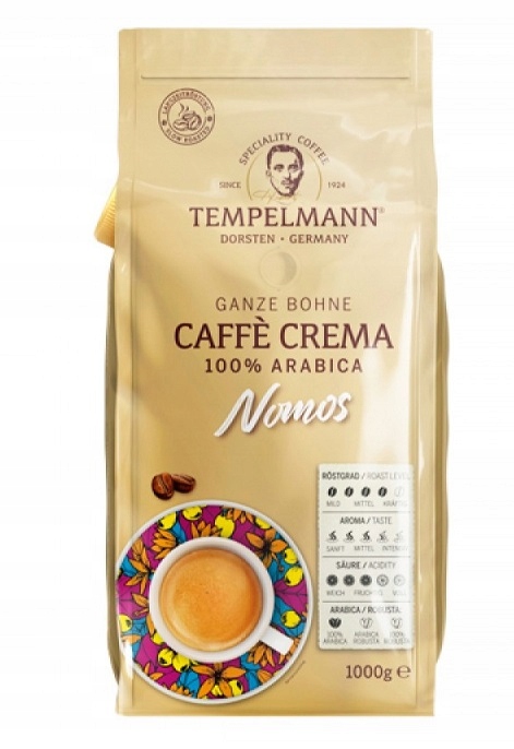 Káva zrnková Tempelmann Nomos Crema 1 kg