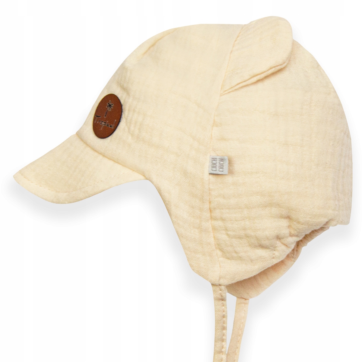 

Czapka Z Muślinu letnia z daszkiem ecru 46-48