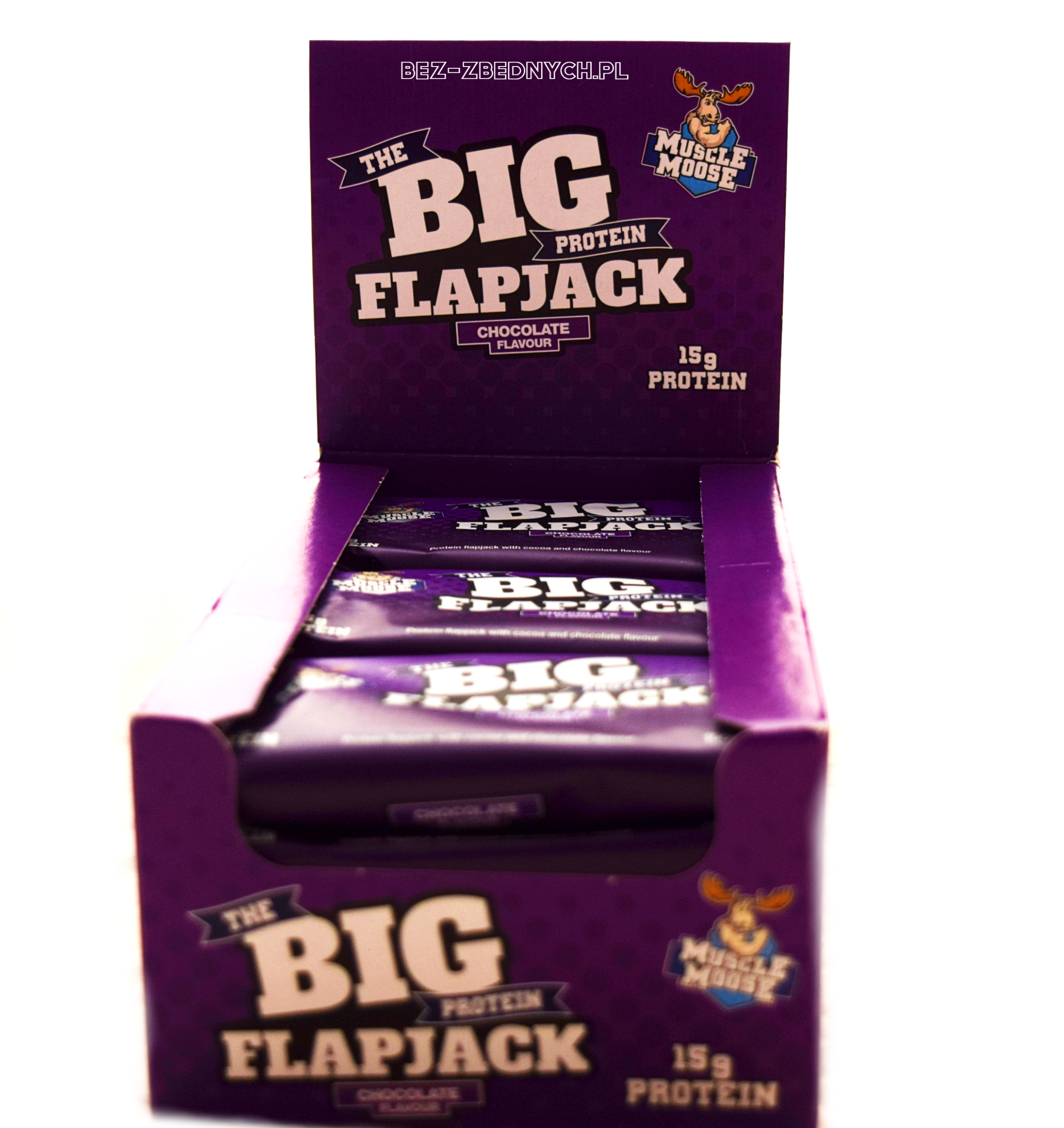 Levně Muscle Moose The Big Protein Flapjack 100g Energetická Tyčinka Čokoládová Ovesná Tyčinka