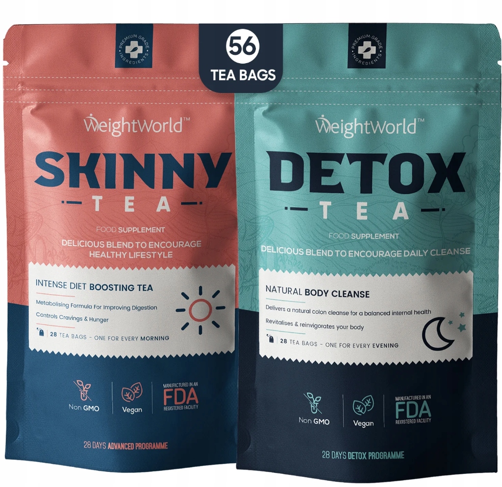 Levně Detox A Čištění Čajový Set Weightworld Skinny Tea Detox Tea 56 T
