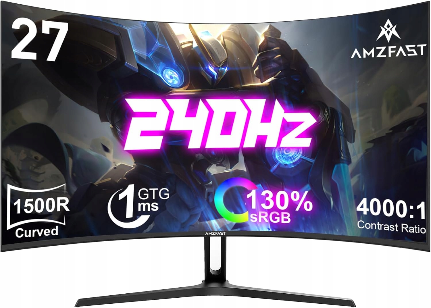Amzfast AMZG27C27C1 Pro Monitor 27" 240Hz 1920x1080 Zakřivený 1500R Vesa