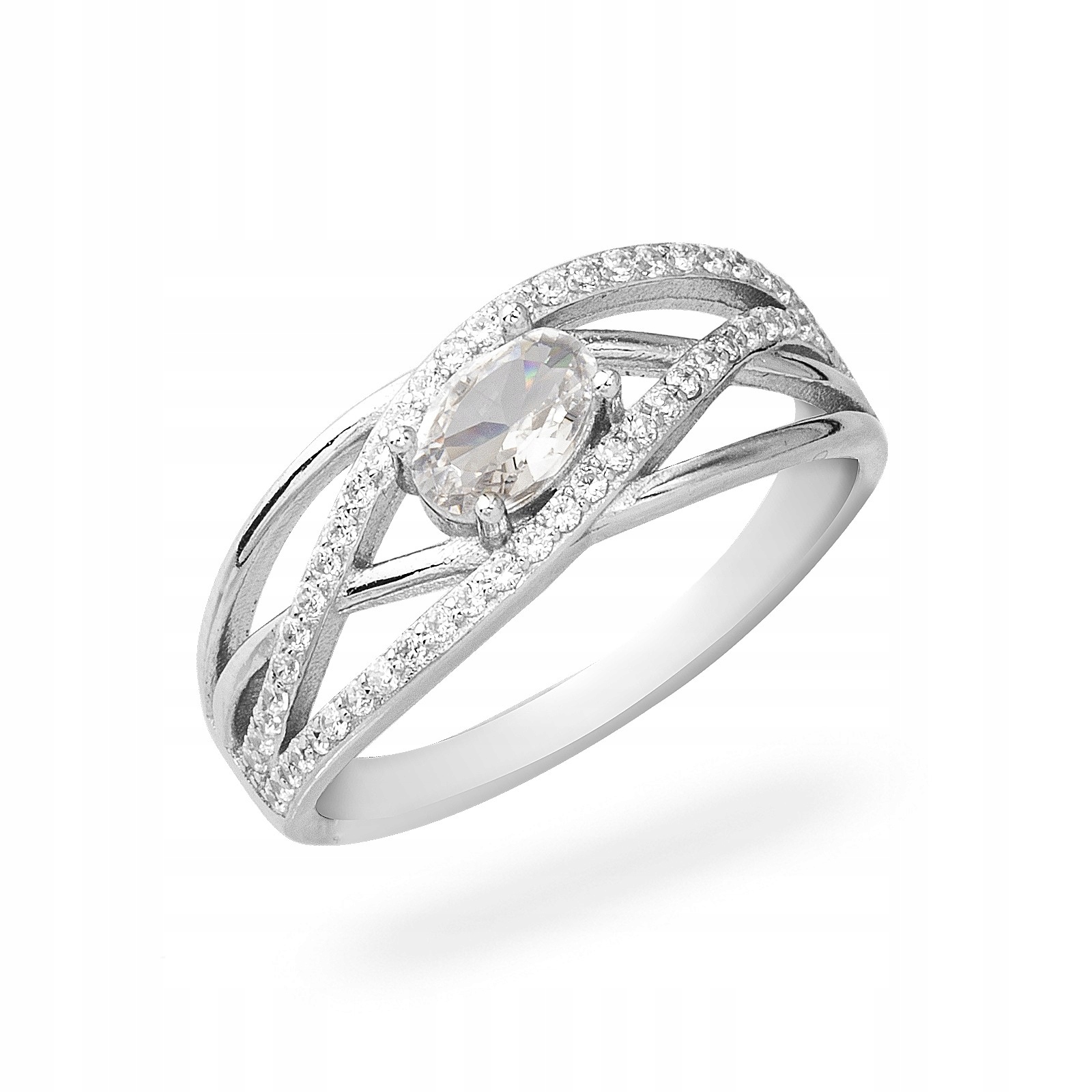 Stříbrný Prstýnek Cruzado 925, bílá zirkon